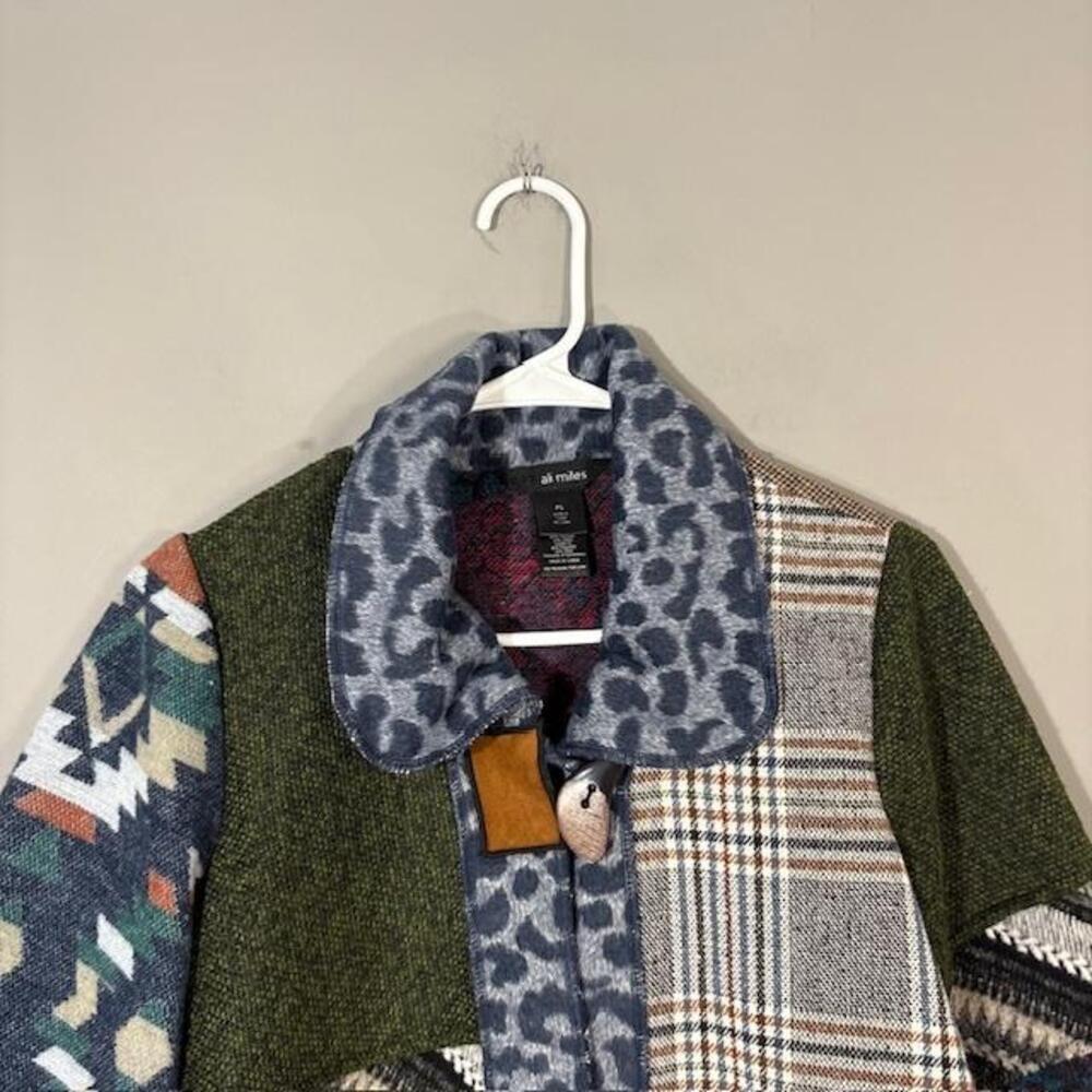 Ali Miles Jacket Womens Petite Small Multicolor Patchwork Paisley Boho Art - Picture 3 of 9